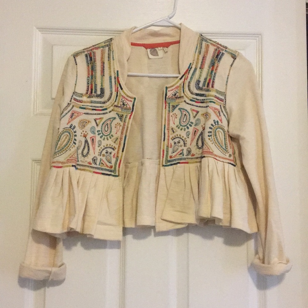 Anthro Peplum Cardigan